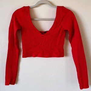 Urban Outfitters Long Sleeve Ribbed Crop Top